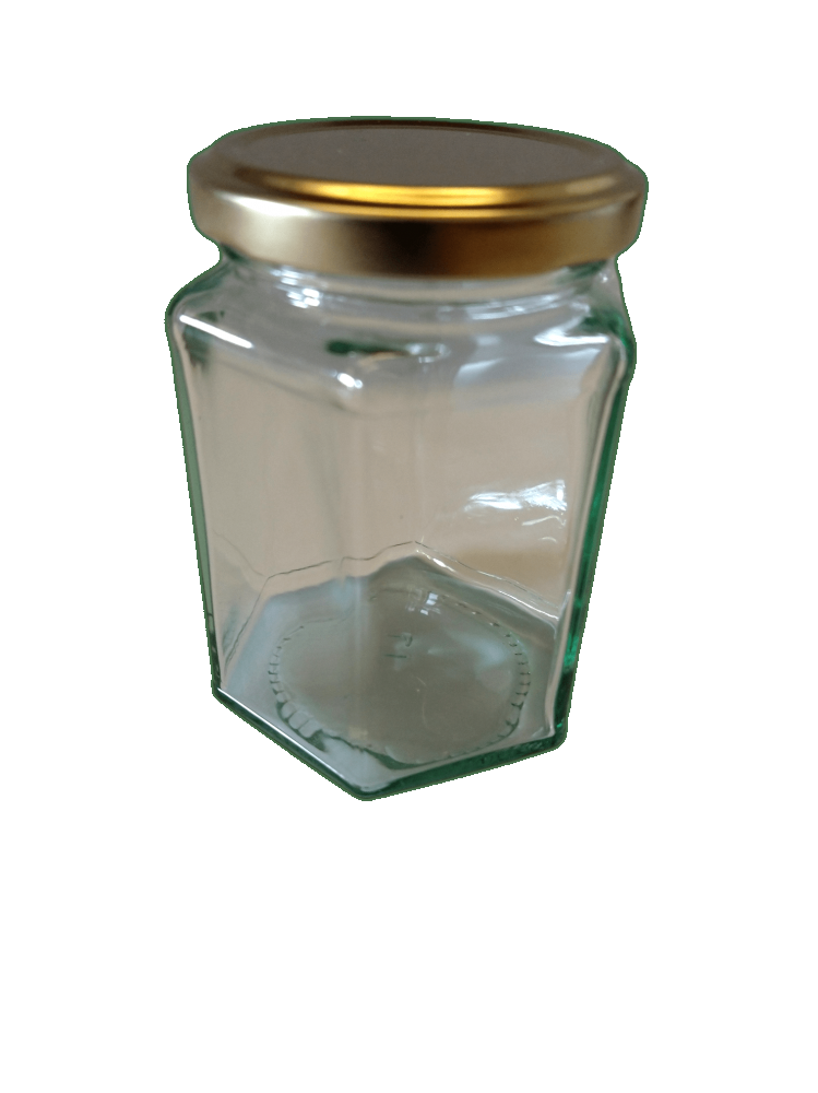 280ml (12oz - 340g) Glass Hex Honey Jar - Pack of 33